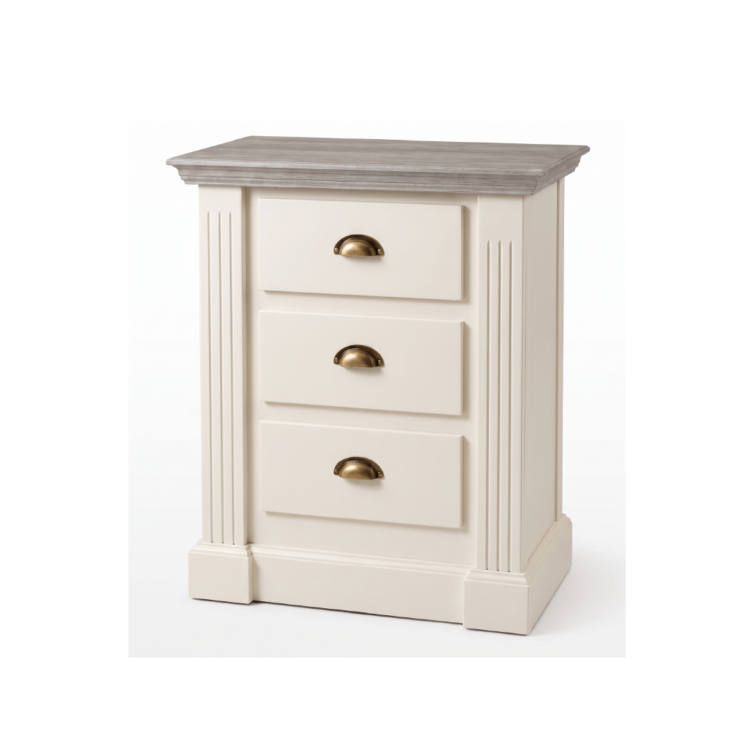 Mesa de Luz de Madera 3 Cajones Amor